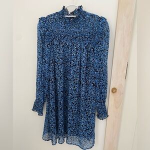 Mi Ami Blue Floral Smocked Dress Sz. XS